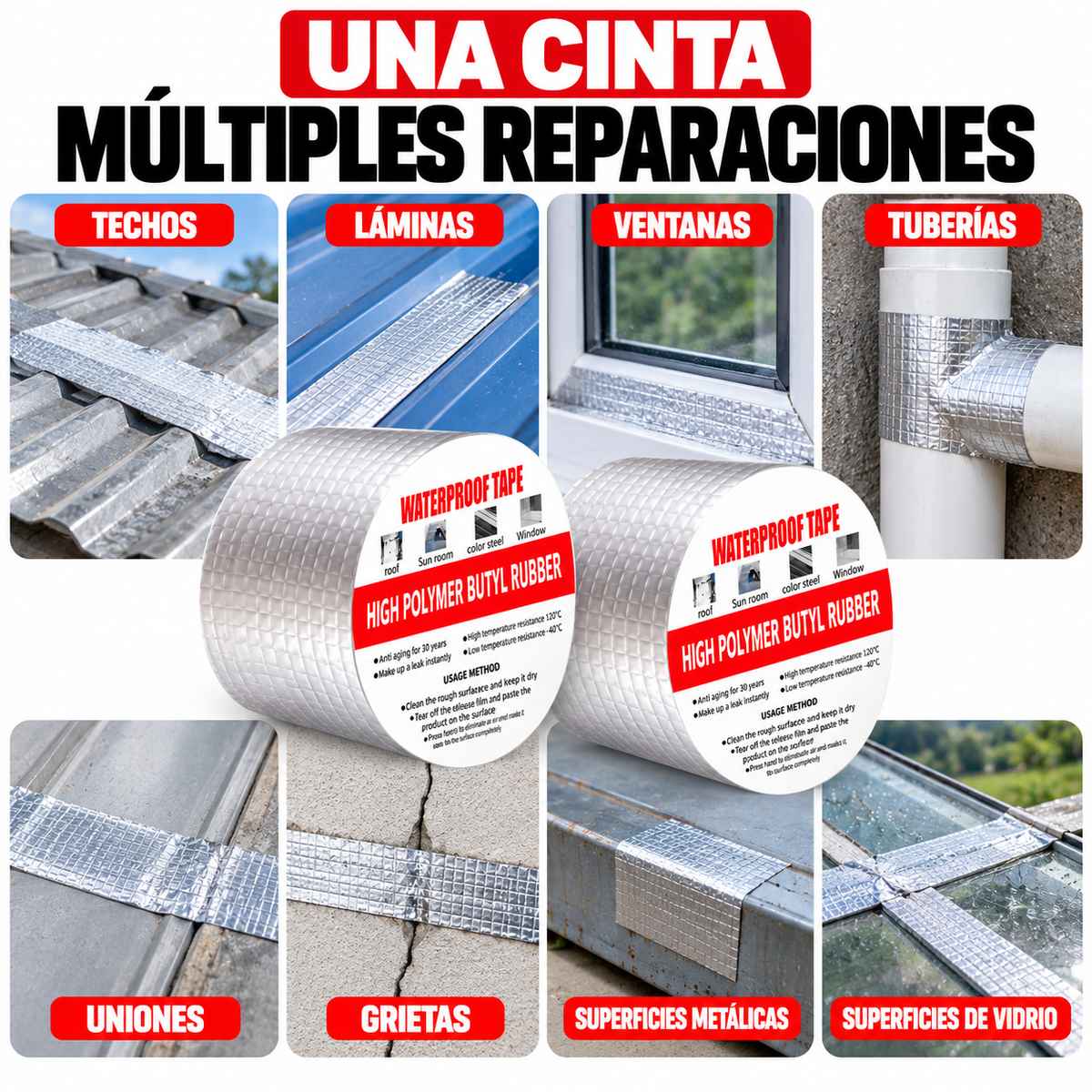 CINTA REPARA GOTERAS - PROMO 2 ROLLOS POR 1