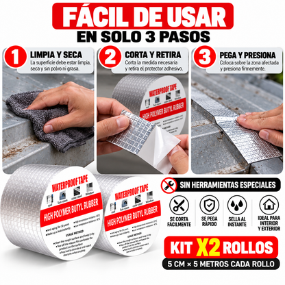 CINTA REPARA GOTERAS - PROMO 2 ROLLOS POR 1